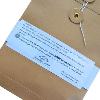 Bee Wrap 3 tailles - emballage réutilisables / zéro déchet / cire d'abeille / écologique 4