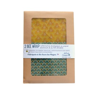 Bee Wrap 2 misure - imballaggio riutilizzabile / zero rifiuti / cera d'api / ecologico