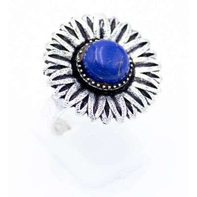 Bague Fleur et Pierre