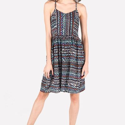 Robe d'été violette imprimée