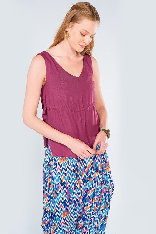 Purple Asymmetric Boho Top