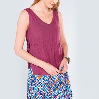 Lila, asymmetrisches Boho-Top