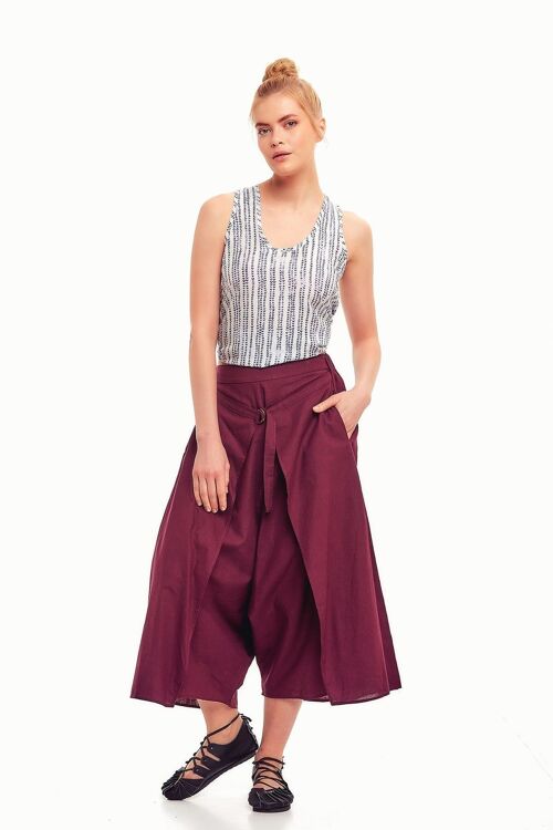 Purple Culottes Skirt Pants