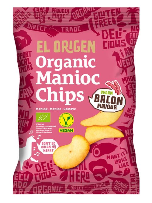 Bio Maniok Chips mit vegan Bacon Flavour
