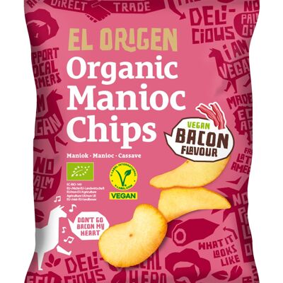Chips di manioca biologica al gusto di bacon vegano