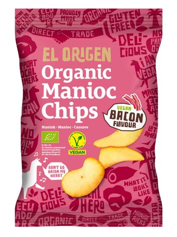 Chips de manioc bio au goût de bacon végétalien