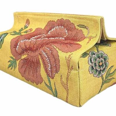 Caja de pañuelos tejida Flores estilizadas