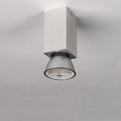 s.LUCE Bloc Mini, lámpara de techo de superficie 4x4cm - aluminio cepillado