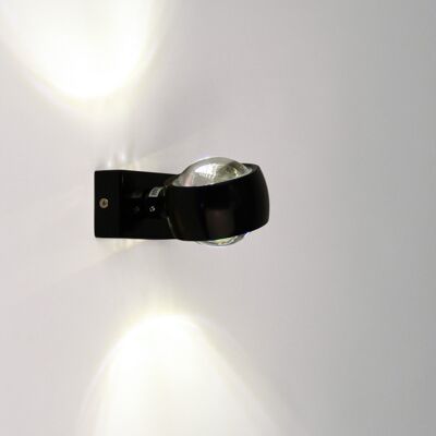 s.LUCE Beam aplique de pared Up & Down con lentes de vidrio negro (SKA-72800)