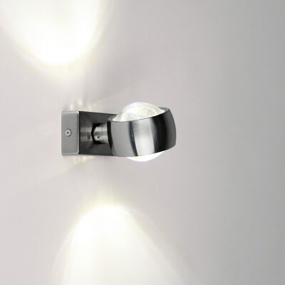 s.LUCE Beam, aplique de pared Up & Down con lentes de vidrio, aluminio cepillado (SKA-72802)