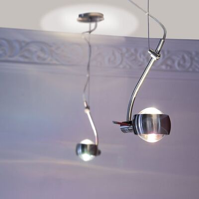 Lampe à suspension s.LUCE Beam avec lentilles en verre orientables