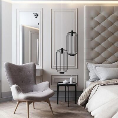 s.LUCE Rooms M direct & indirect lattice pendant lamp Ø30cm - black