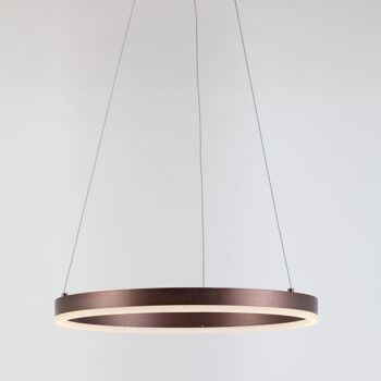 s.LUCE pro Lampe à suspension LED Ring S 2.0 Ø 40cm + 5m suspension dimmable - Café 1