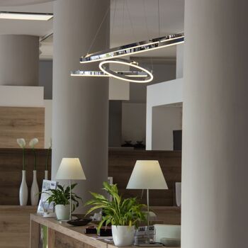 s.LUCE pro Lampe à suspension LED Ring S 2.0 Ø 40cm + 5m suspension dimmable - Café 2