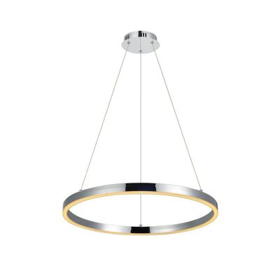 s.LUCE pro LED hanging light ring L 2.0 Ø 80cm + 5m suspension dimmable - brushed aluminum