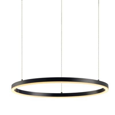 s.LUCE pro LED anillo de lámpara colgante L 2.0 Ø 80cm + 5m de suspensión regulable - negro