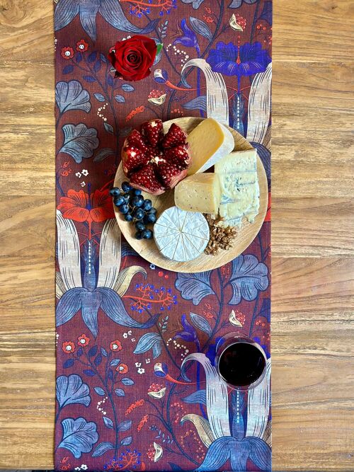 Table Runner Simple, Cotton, Printed | Red Drama