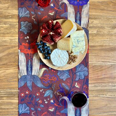 Table Runner Simple, Cotton, Printed | Red Drama