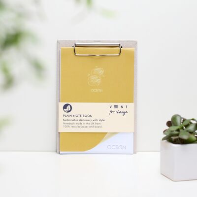 A5 Clipboard & Pad - Recycled Ocean Plastics - Sandy Yellow