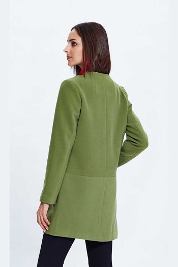 Manteau Col Rond Vert 4