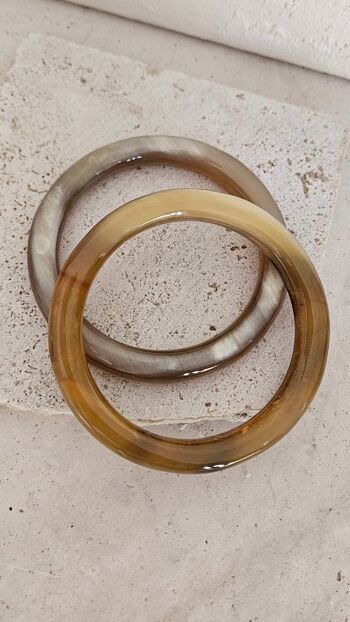 Bracelet Jonc Corne - 1 cm - Round - Natural Blond 3