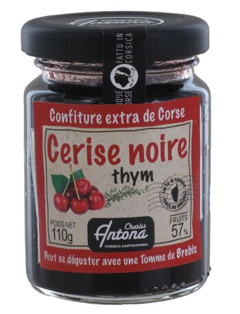 Confiture Extra de Corse Cerise Noire et Thym 110g