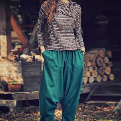 Pantalones Harem De Invierno Para Mujer Verde