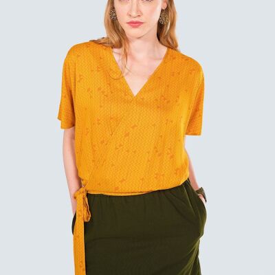 Yellow Authentic Wrap Blouse