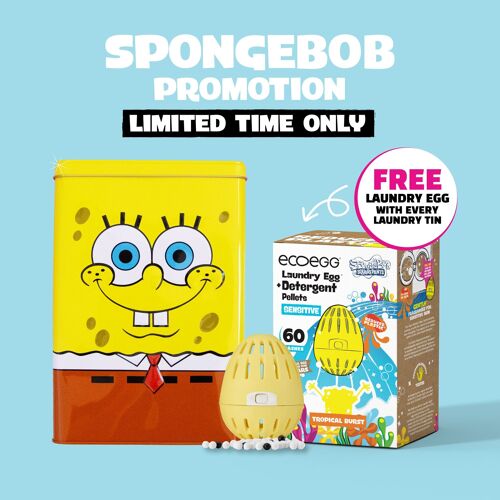 ecoegg x SpongeBob Storage Tin & Free Sensitive Laundry egg