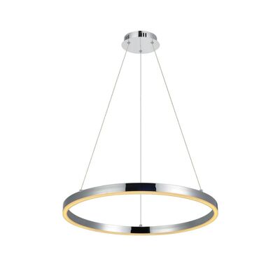 s.LUCE pro LED-Hängelampe Ring XL 2.0 Ø 100cm + 5m Abhängung Dimmbar - Alu-Gebürstet