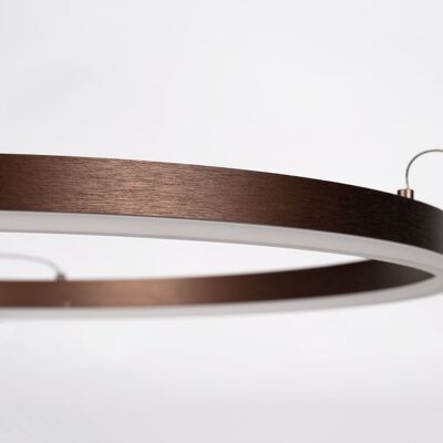 s.LUCE pro Lampe à suspension LED Ring XL 2.0 Ø 100cm + 5m de suspension dimmable - Café