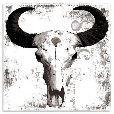 Image en verre acrylique - Bulls Skull Noir