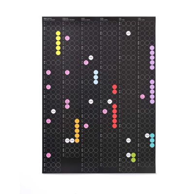 Half-year planner 2025 with adhesive dots - 50x69 cm