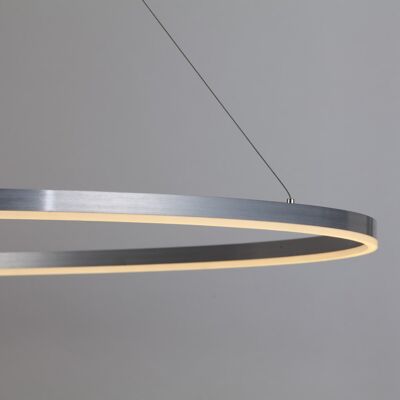s.LUCE pro Lampe à suspension LED Ring S 2.0 Ø 40cm dimmable - aluminium brossé