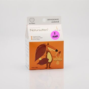 Natursutten set de 2 sucettes Papillon - anatomique L 2