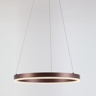 s.LUCE pro lámpara colgante LED Ring M 2.0 Ø 60cm + 5m suspensión regulable - Café