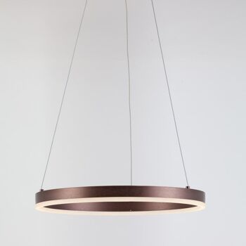 s.LUCE pro Lampe à suspension LED Ring M 2.0 Ø 60cm + 5m suspension dimmable - Café