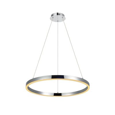 s.LUCE pro LED lampada a sospensione anello M 2.0 Ø 60cm + sospensione 5m dimmerabile - alluminio spazzolato