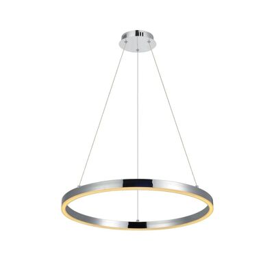 s.LUCE pro LED hanging lamp ring M 2.0 Ø 60cm + 5m suspension dimmable - brushed aluminum