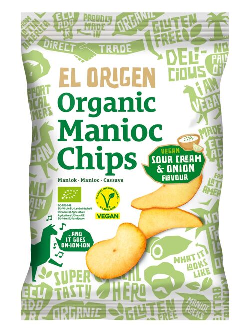 Bio Maniok Chips mit vegan Sour Cream