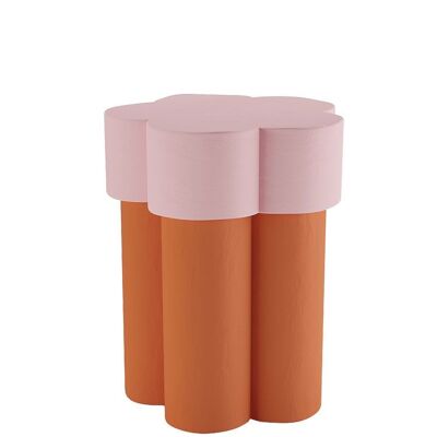 Magnolia Orange and Pink Magnesia Flower Side Table