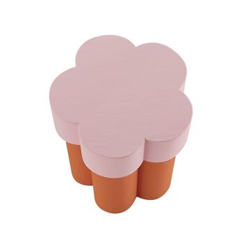 Table d’appoint en forme de fleur, magnésie orange et rose Magnolia 3