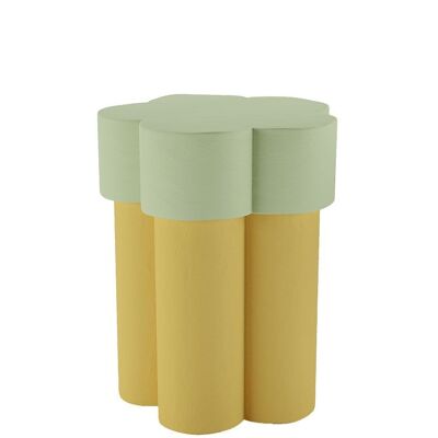 Flower-Shaped Side Table, Light Green and Magnolia Yellow Magnesia