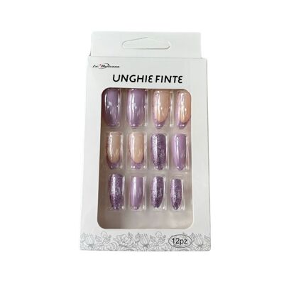 Faux ongles press on nails La Bellezza 12 ongles - Purple Vibes