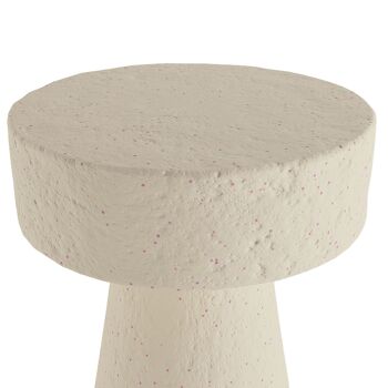 Table d’appoint circulaire en magnésie crème mouchetée rose Marguerite 4