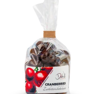 Cranberries in dark chocolate 70g bag