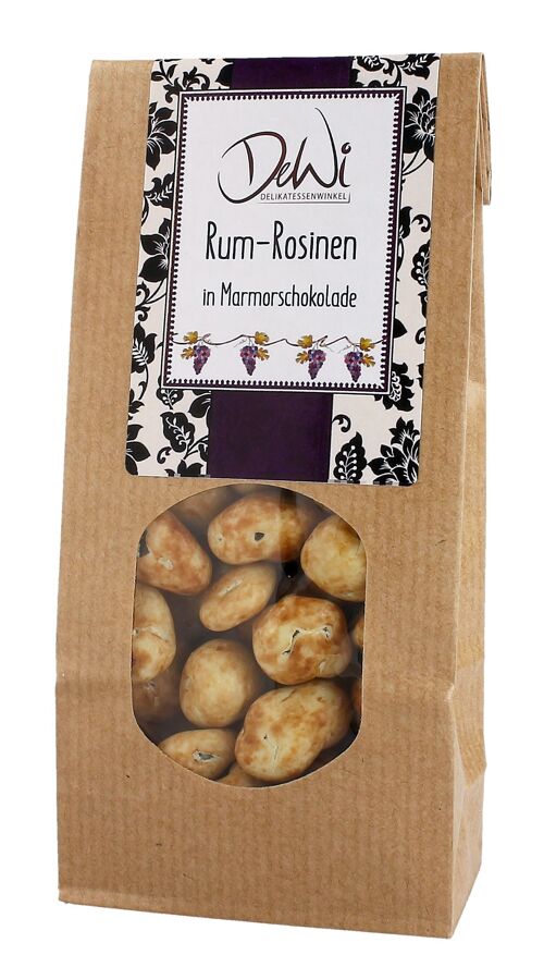 Rum-Rosinen in Marmorschokolade 150g Tüte