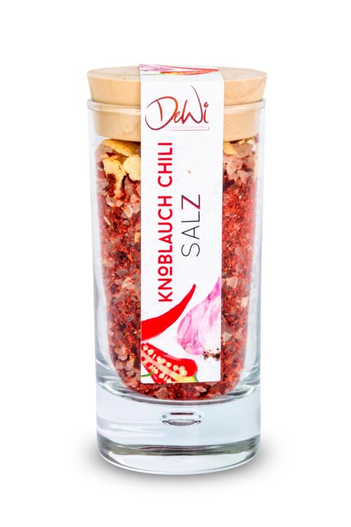 Knoblauch Chili Salz kleines Glas