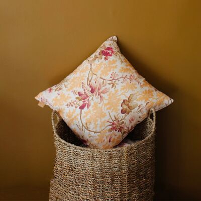 Cuscino decorativo floreale in garza di cotone