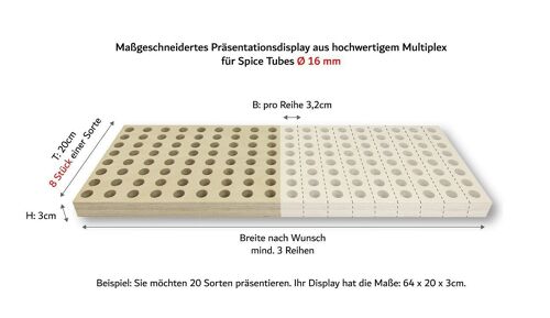 3er Display für Spice Tube - Ø 16 mm